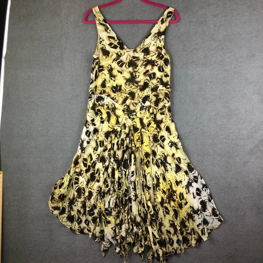 leifsdottir Anthropologie High Low Sleeveless Butterfly print fairy dress size 0